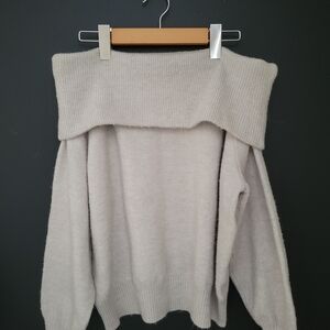 H&M Cream Off-Shoulder Sweater